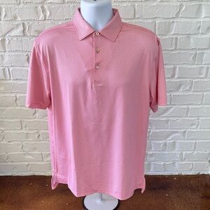 Peter Millar Pink Micro-Pattern Short Sleeve Polo